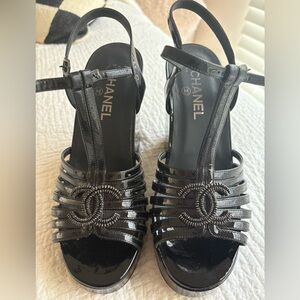 Chanel wedge sandals